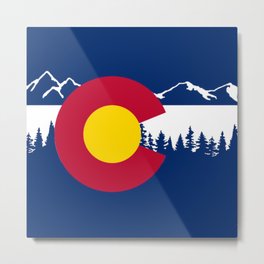 Colorado flag Metal Print | Colorado, Graphicdesign, States, Mountains, Digital, Trees, Popart 
