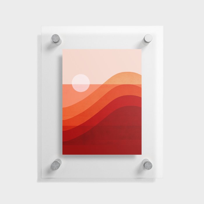 Abstraction_SUNRISE_SUNSET_RED_LANDSCAPE_POP_ART_0502A Floating Acrylic Print