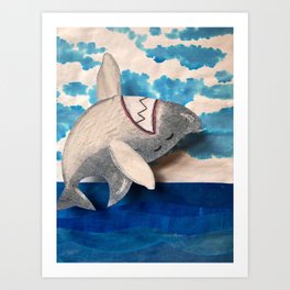 Earl, The Not-So Great White Shark Art Print