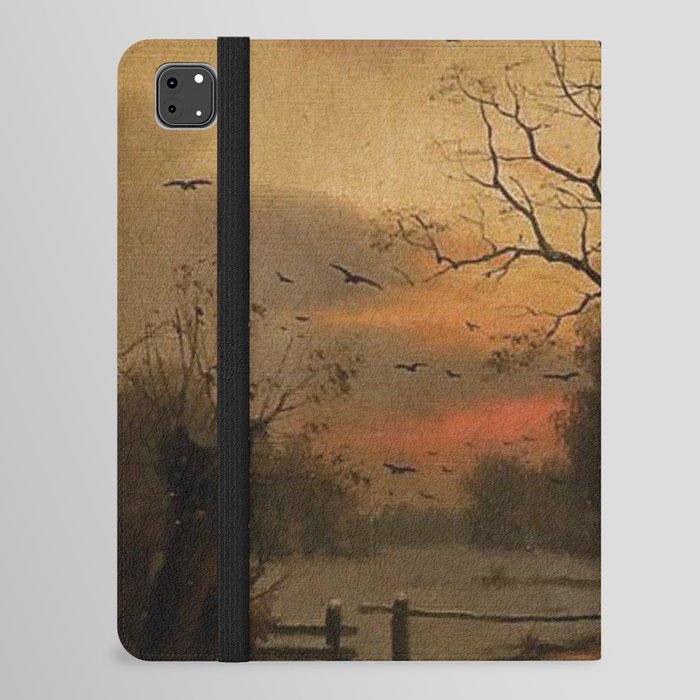 Winter landscape at dusk - Eduard Hein  iPad Folio Case