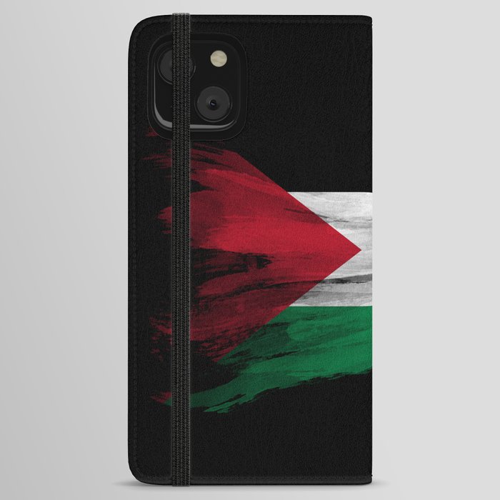 Palestine flag brush stroke, national flag iPhone Wallet Case