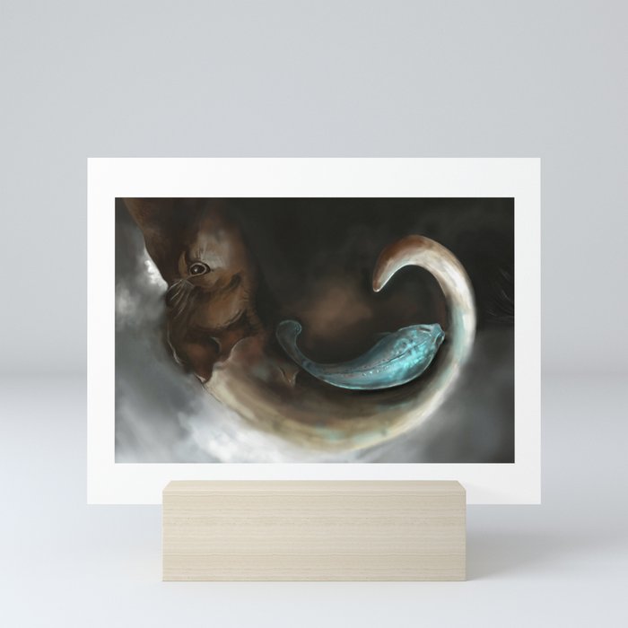 Capricorn with Fish Mini Art Print