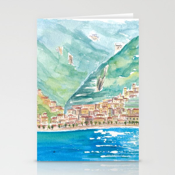  Minori on Amalfi Coast View from Mediterranean Sea Stationery Cards