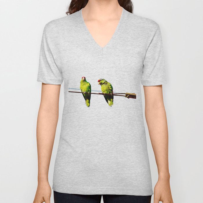 Parrot Friends V Neck T Shirt