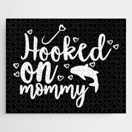 Hooked On Mommy Cute Fishing Kids Jigsaw Puzzle