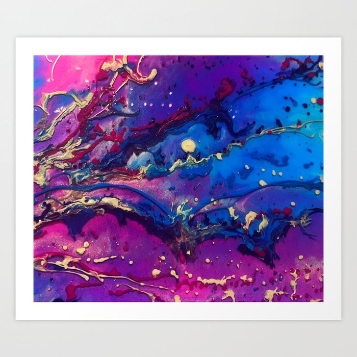 Resin Abstract Acrylic Pour Art Print By Roxannehicks Society6