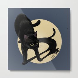 Naughty shadow Metal Print | Kitty, Cute, Digital, Lovelykitty, Funny, Blackcat, Drawing, Feline, Fun, Cat 