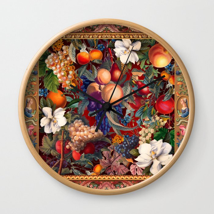 Vintage Fruit Pattern VII Wall Clock