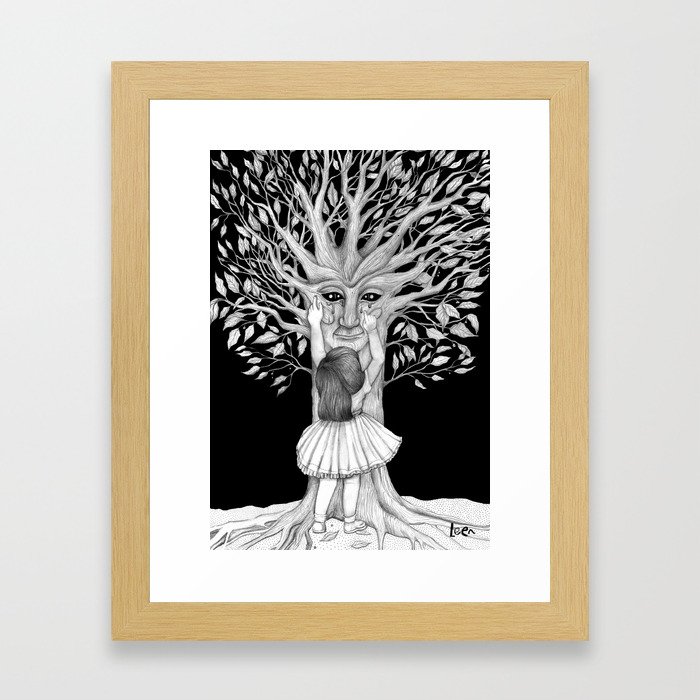 The sad night tree Framed Art Print