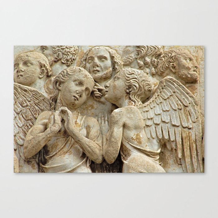 Orvieto Cathedral Angels Gothic Art Facade Relief Canvas Print