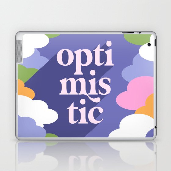 OPTIMISTIC in a sky full or RAINBOW CLOUDS Laptop & iPad Skin