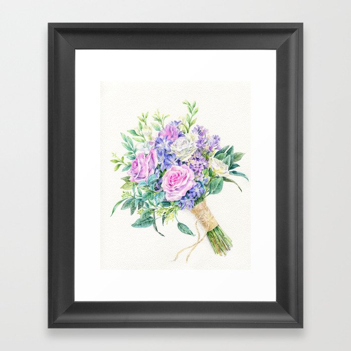 Rose Bouquet Framed Art Print