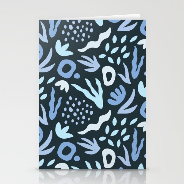 Abstract Cutouts - Shades of Blue Stationery Cards