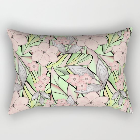 Delicate tropical floral pattern. Rectangular Pillow