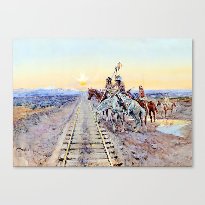 “Trail of the Iron Horse” by Charles M Russell Canvas Print
