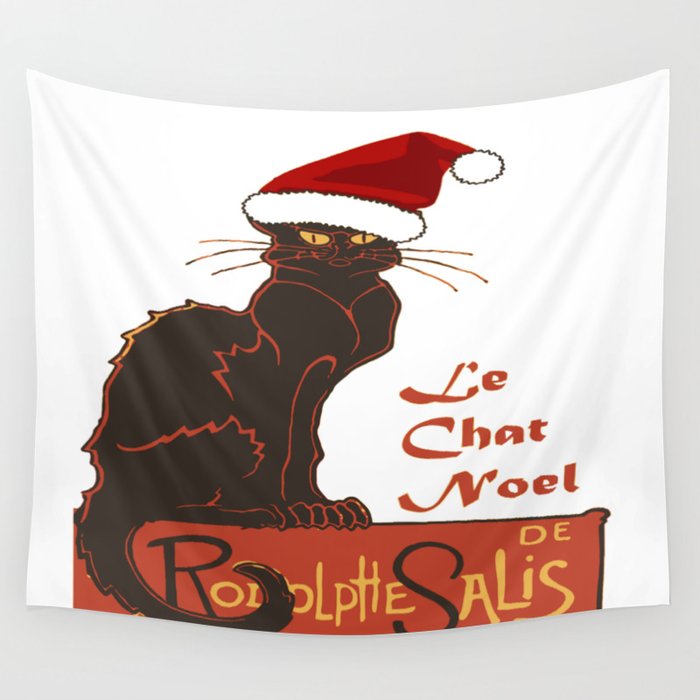 Le Chat Noel Christmas Vector Wall Tapestry By Taiche Society6