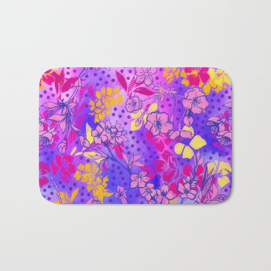 Colorful cherry blossoms Bath Mat