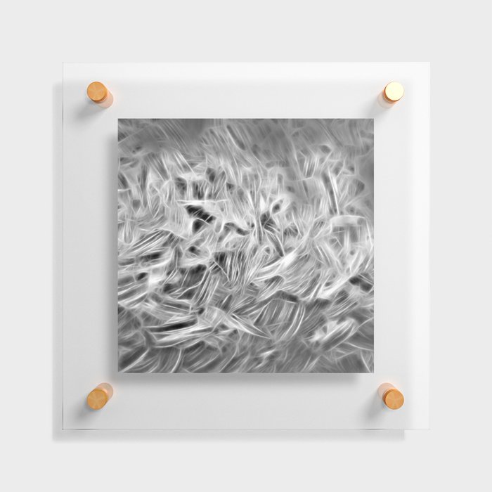 Psychedelic Abstraction In Black And White Floating Acrylic Print
