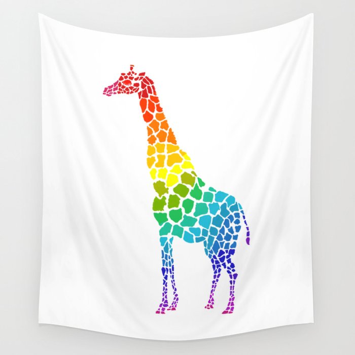 rainbow giraffe Wall Tapestry