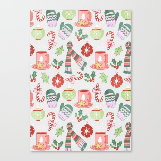 Cozy Christmas Pattern Canvas Print