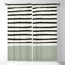 Sage Green x Stripes Blackout Curtain
