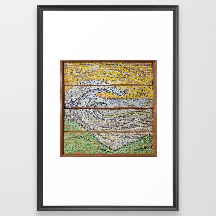 Waves on Grain Framed Art Print