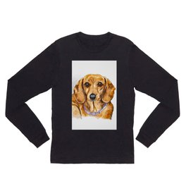 Red dachshund fun Long Sleeve T Shirt | Penandink, Dachshund, Painting, Watercolor, Smalldogs, Dogportrait, Hotdog, Ink, Petportrait, Reddachshund 