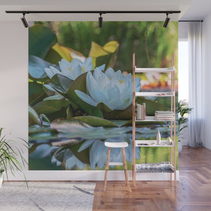 White Water Lilies Landscape Painting Jeanpaul Ferro Wall Mural By Jeanpaulferro Society6