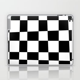 Abstract Checker Pattern 223 Black and White Laptop Skin