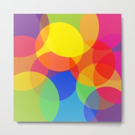 Abstract Colorful Round Lights Metal Print