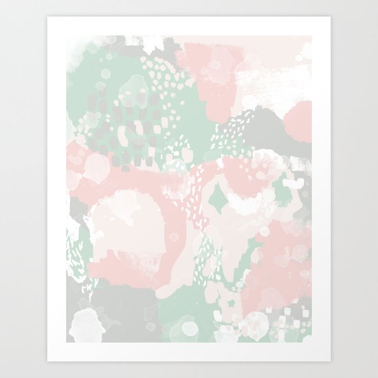 Alexei - abstract minimal modern painting splash dots stripes painterly art Art Print