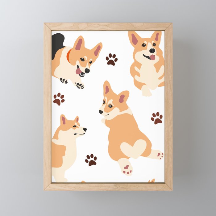 Corgis Framed Mini Art Print