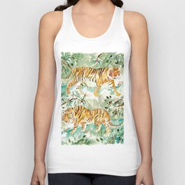 Tiger Painting Wall Poster Watercolor Unisex Tank Top