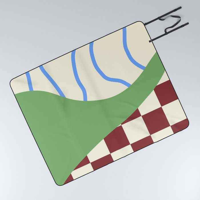 Checked simple line colorblock 1 Picnic Blanket