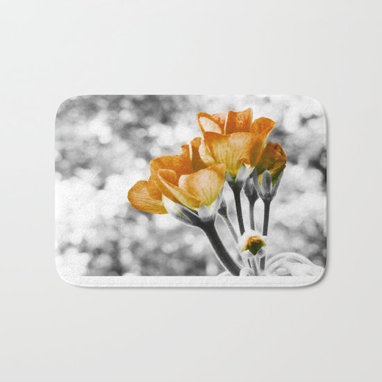 Golden Flowers Bath Mat