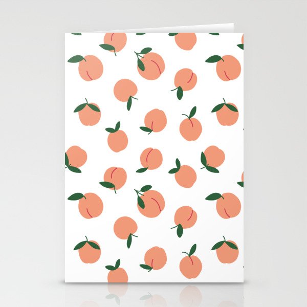 Minimalist Peaches Pattern Stationery Cards