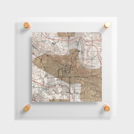 USA - Akron. City Map Collage. Retro Floating Acrylic Print