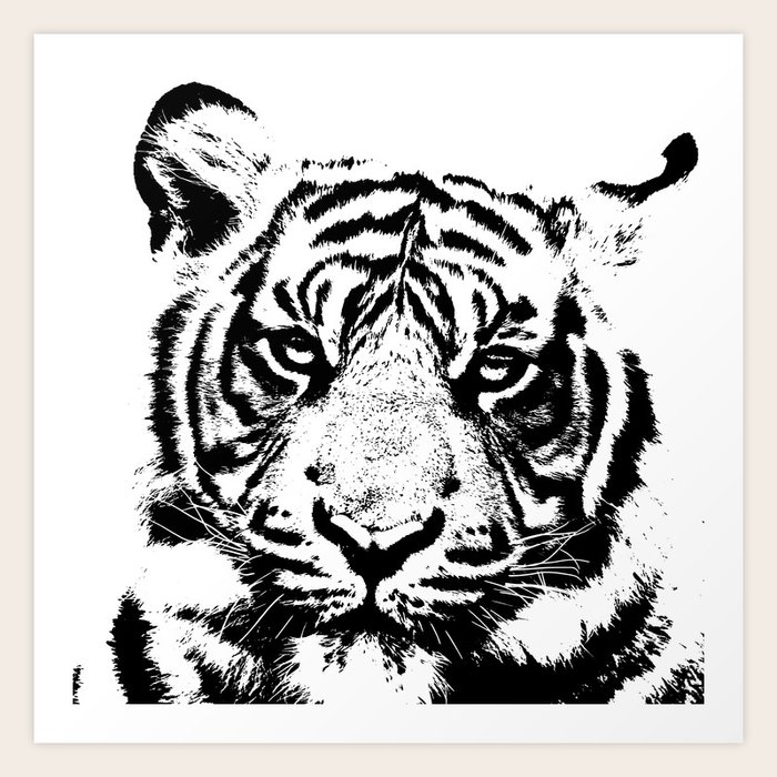 Black & White Tiger Art Print by OHH Baby Society6