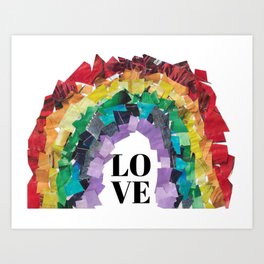 Bold Love Rainbow Collage Art Print