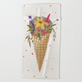 The spring flowers ice-cream Beach Towel