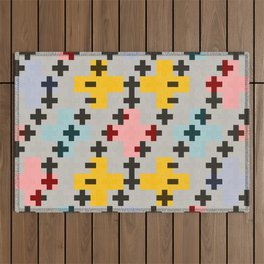 Abstract Cross Pattern Outdoor Rug