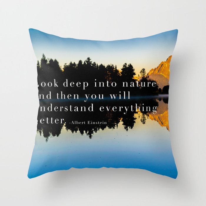 Einstein Quote On Nature Throw Pillow