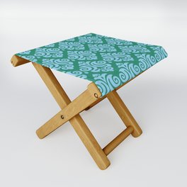 Victorian Gothic Pattern 530 Blue and Green Folding Stool