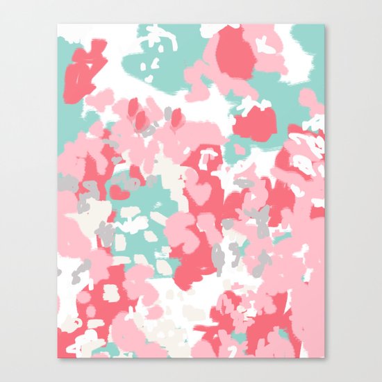 Arabella - abstract minimal pattern print art home decor trendy girly boho dorm college painting Canvas Print