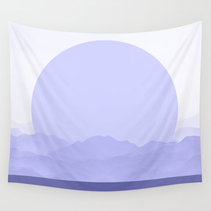 Very Peri Periwinkle Mountain Sunset Adventure 2022 Color Of The Year Wall Tapestry