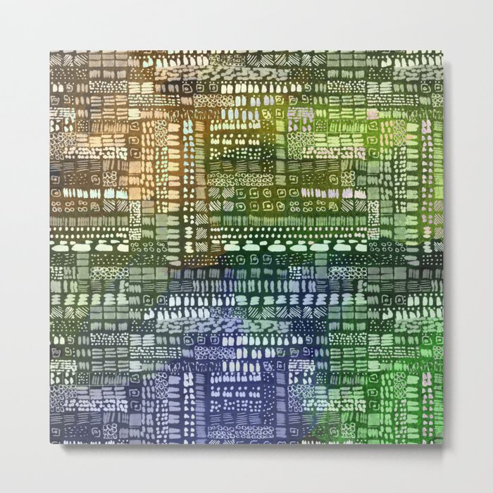 cloudy colorful green ink marks hand-drawn collection Metal Print