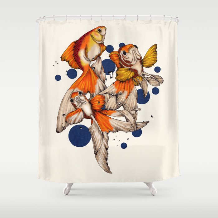Gold Fish Shower Curtain