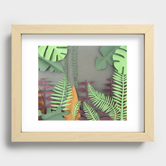 Paper Jungle Leaves Recessed Framed Print