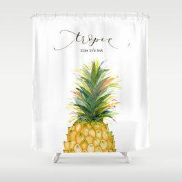 Tropic Like it's Hot Pineapple Shower Curtain