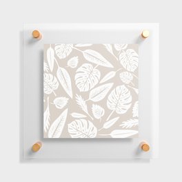 Monstera Leaves beige Floating Acrylic Print